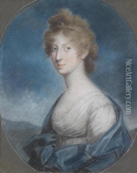 Portrait Of The Grand Duchess Elena Pavlovna Of Russia Oil Painting - Johann Heinrich Schroder