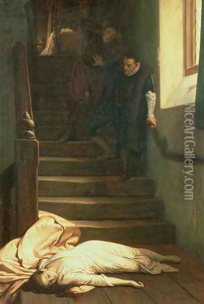 The Death of Amy Robsart in 1560, 1879 Oil Painting - William Frederick Yeames