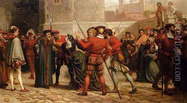 The Meeting Of Sir Thomas More With His Daughter After His Sentence Of Death Oil Painting - William Frederick Yeames