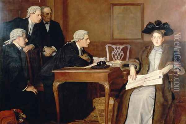 Defendant and Counsel, 1895 Oil Painting - William Frederick Yeames