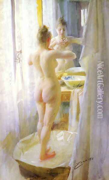 Le Tub (The tub) Oil Painting - Anders Zorn