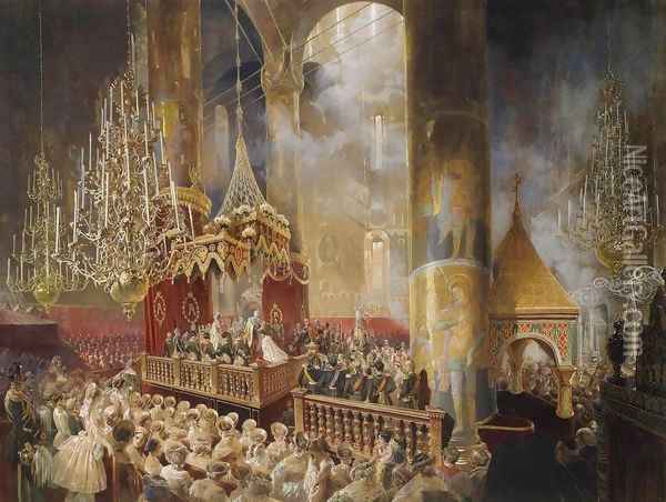 Coronation of Alexander II Oil Painting - Mihaly von Zichy