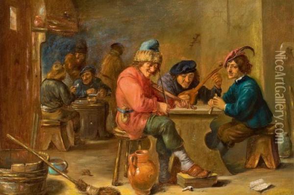 Bar Interior Oil Painting - David The Younger Teniers