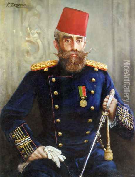 Portrait of Mahmud Sevket Pasha Oil Painting - Fausto Zonaro