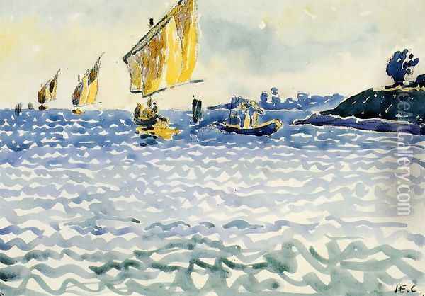 Boats Oil Painting - Henri Edmond Cross