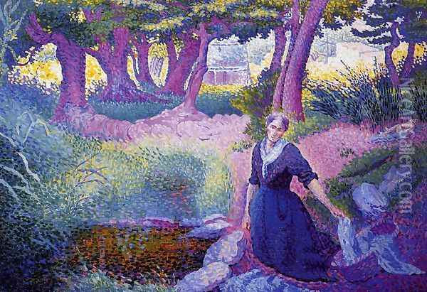 The Washerwoman Oil Painting - Henri Edmond Cross