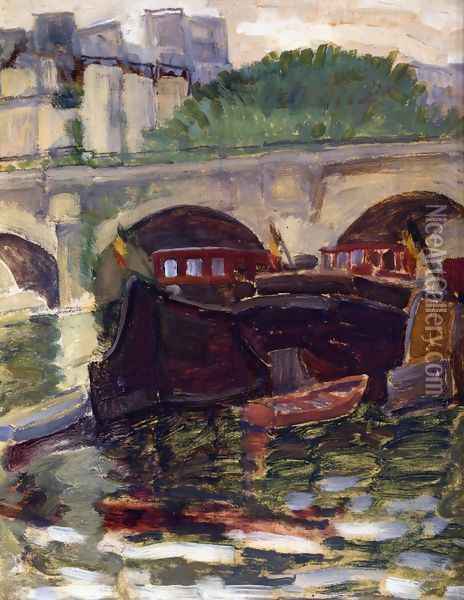 Barges Oil Painting - Henri Edmond Cross