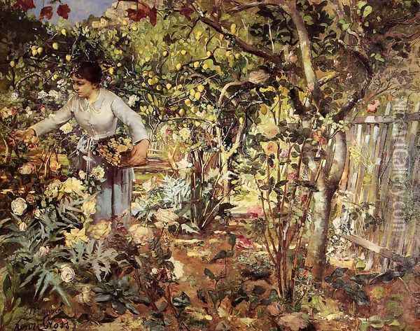 Corner of the Garden in Monaco Oil Painting - Henri Edmond Cross