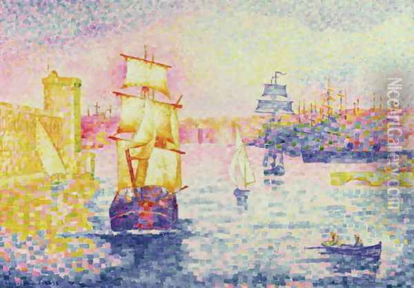 The Port of Marseilles, c.1909 Oil Painting - Henri Edmond Cross