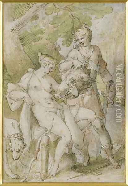 Mythological Scene Oil Painting - Bartholomaeus Spranger