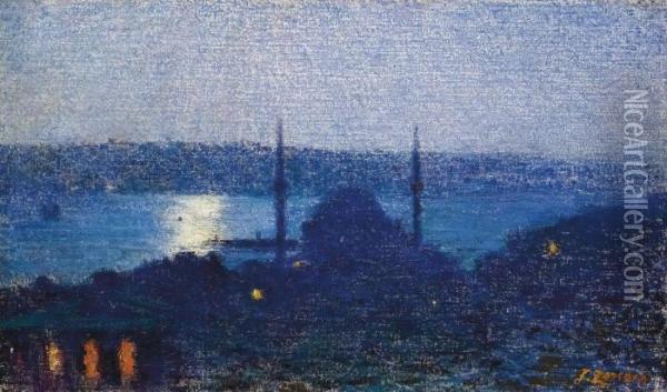 Moonlight On The Bosphorus Oil Painting - Fausto Zonaro