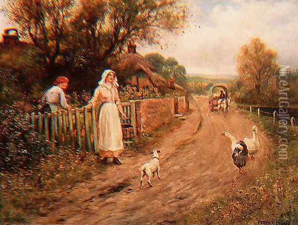 By the Garden Gate Oil Painting - Henry John Yeend King
