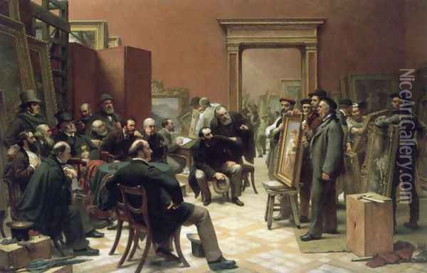 The Council of the Royal Academy Selecting Pictures for Exhibition Oil Painting - Charles West Cope