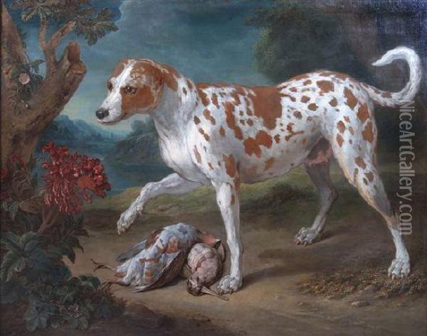 Study Of A French Hunting Dog Oil Painting - Alexandre-Francois Desportes
