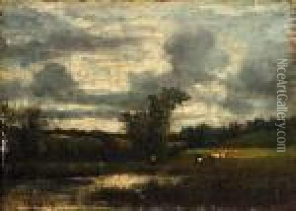 Meadowland Scene Oil Painting - Jules Dupre
