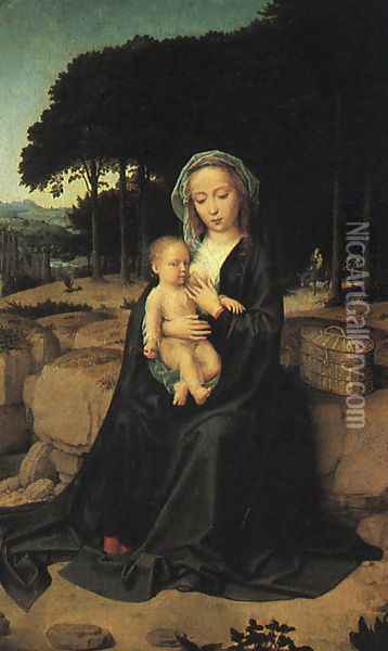 The Rest on the Flight into Egypt 1513-23 Oil Painting - Gerard David