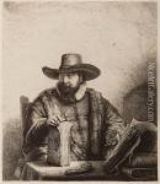 Retrato De Cornelis Claesz Anslo, Predicador Oil Painting - Rembrandt Van Rijn