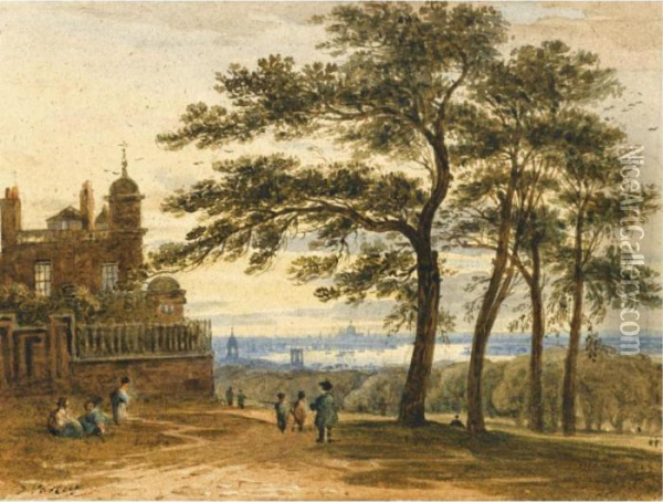 View Of London From Greenwich Observatory Oil Painting - John Varley