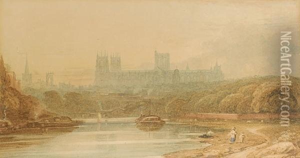 York Minster Oil Painting - John Varley