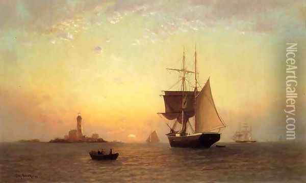 Harbor Scene Oil Painting - Francis Augustus Silva