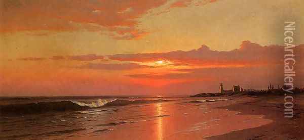 Sunrise: Marine View Oil Painting - Francis Augustus Silva