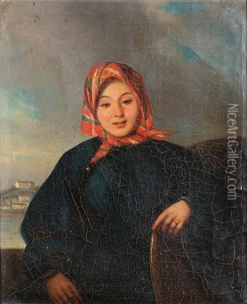 A Portrait Of Tanka Boatwoman Oil Painting - George Chinnery