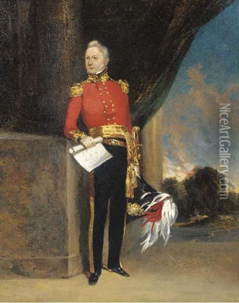 Portrait Of An Officer Oil Painting - George Chinnery