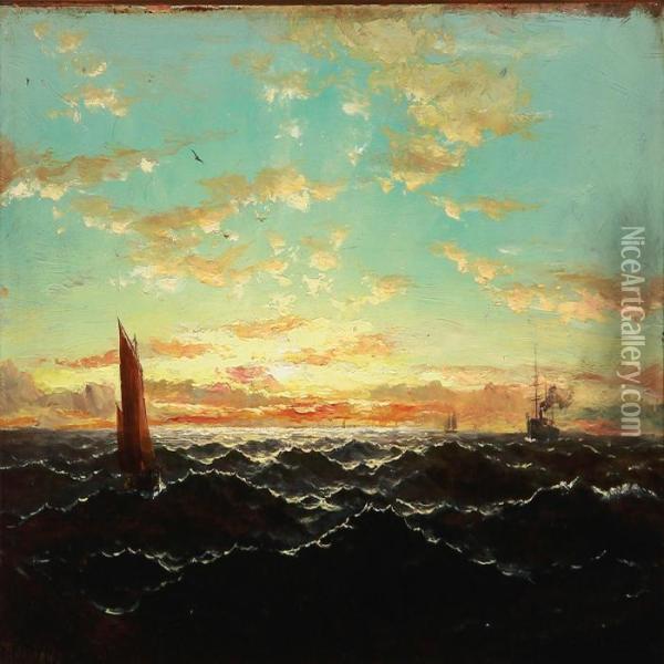 Seascape Oil Painting - Thomas Bush Hardy