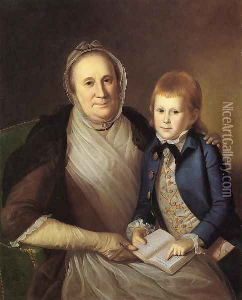 Mrs. James Smith and Grandson Oil Painting - Charles Willson Peale