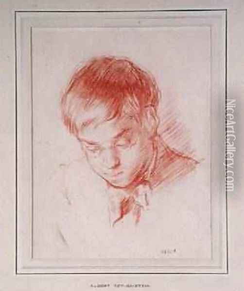 Portrait of Albert Rothenstein Rutherstone 1881-1953 1899 Oil Painting - Sir William Newenham Montague Orpen