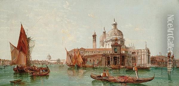 'the Dogana, Venice', And 's. Pietro De Castello, Venice' Oil Painting - Alfred Pollentine