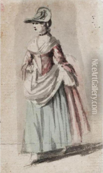 Figure Of A Lady Oil Painting - Paul Sandby