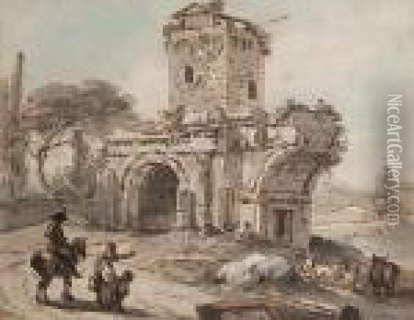 The Ruined Arch Oil Painting - Paul Sandby