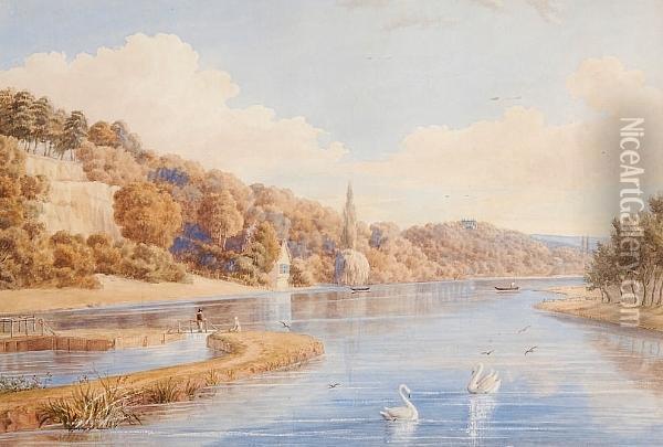 River Scene Oil Painting - Joseph Mallord William Turner