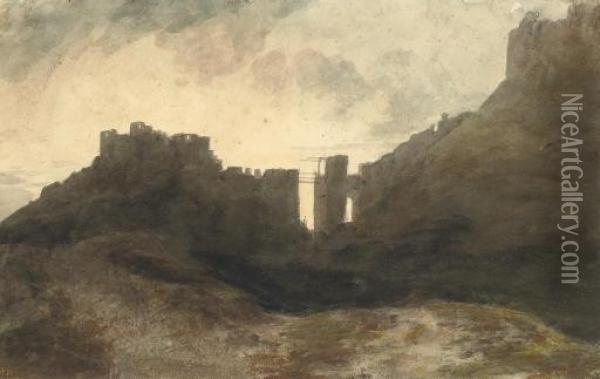 Scarborough Castle, Yorkshire Oil Painting - Joseph Mallord William Turner