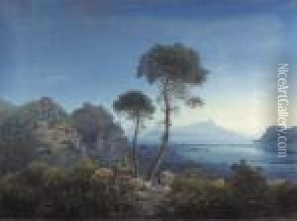Paesaggio - 1845 Oil Painting - Carlo Bossoli
