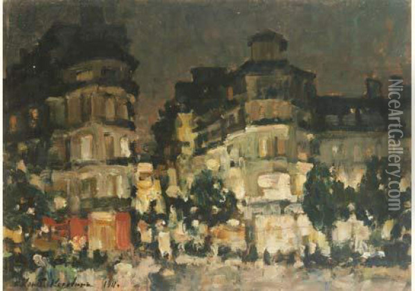 Paris At Night Oil Painting - Konstantin Alexeievitch Korovin