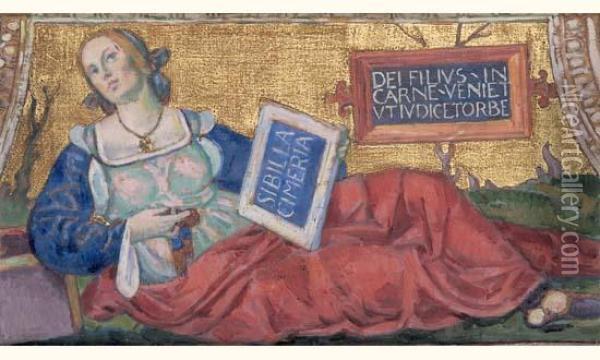 Allegorie De Sybille - Hommage A Pinturicchio Oil Painting - Theo van Rysselberghe