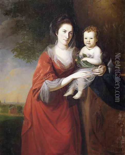Mrs. John Dickenson and Her Daughter Oil Painting - Charles Willson Peale