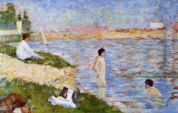 Bathing at Asnieres 2 Oil Painting - Georges Seurat