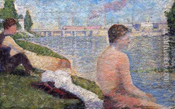 Bathing at Asnieres 5 Oil Painting - Georges Seurat