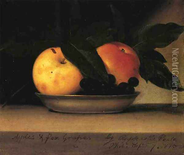 Apples and Fox Grapes Oil Painting - Raphaelle Peale