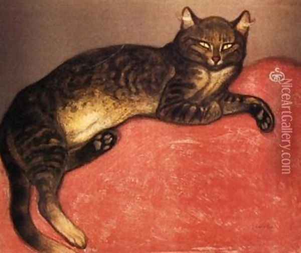 Cat on a Cushion Winter Oil Painting - Theophile Alexandre Steinlen