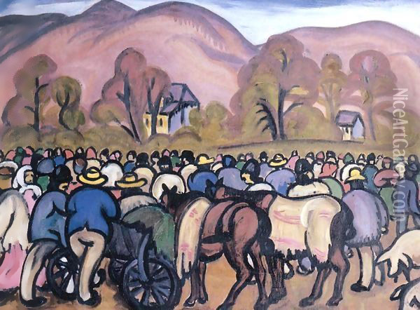 Fair at Nagybanya 1911 Oil Painting - Sidney Harold Meteyard