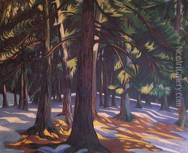 In the Pine Forest 1913 Oil Painting - Sidney Harold Meteyard