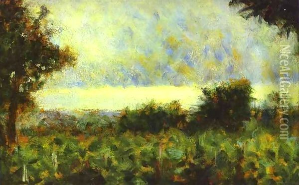 Landsacape 1882-83 Oil Painting - Georges Seurat
