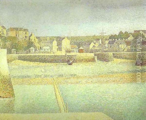 Port En Bese In Lavant Port Maree Basse 1888 Oil Painting - Georges Seurat