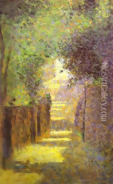 Saint Vincent Street Montmartre Spring 1884 Oil Painting - Georges Seurat