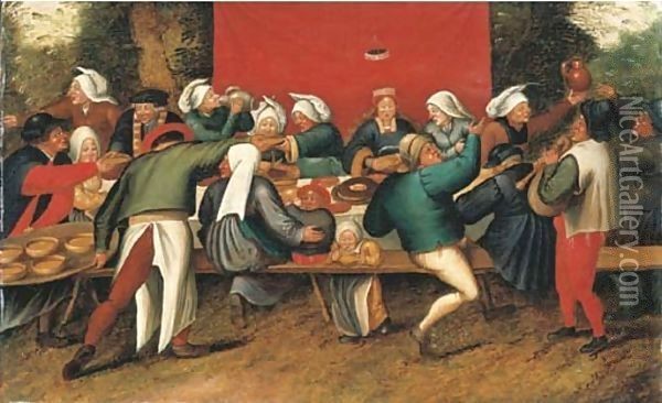 The wedding feast Oil Painting - Pieter The Younger Brueghel