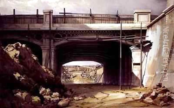 Hampstead Road Bridge 2 Oil Painting - John Cooke Bourne